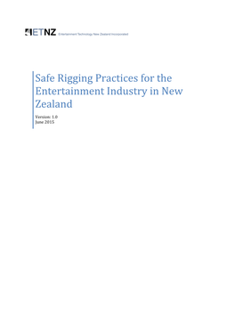 The Safe Rigging Practices for the Entertainment Industry In