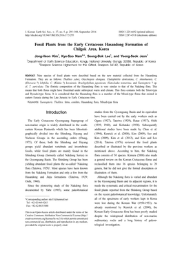 Fossil Plants from the Early Cretaceous Hasandong Formation of Chilgok Area, Korea