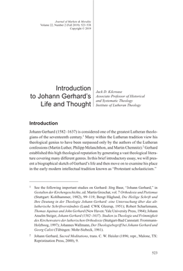 Introduction to Johann Gerhard's Life and Thought