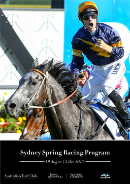 Sydney Spring Racing Program 19 Aug to 14 Oct 2017