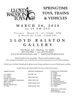 L L O Y D R a L S T O N G a L L E R Y Springtime Toys, Trains