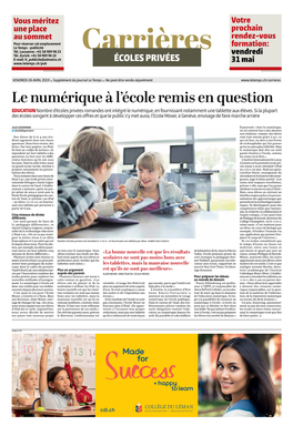 Le Numérique À L'école Remis En Question