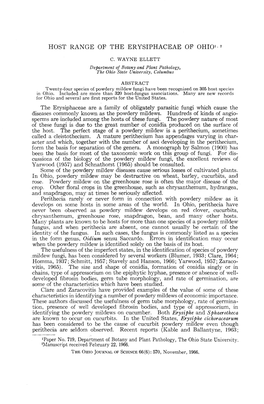 Host Range of the Erysiphaceae of Ohio