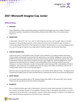 2021 Microsoft Imagine Cup Junior