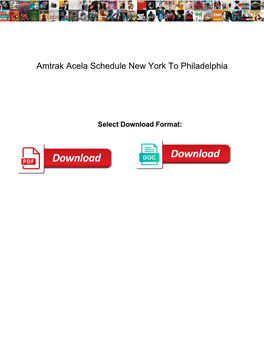 Amtrak Acela Schedule New York to Philadelphia