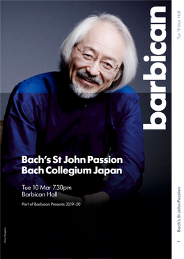Bach's St John Passion Bach Collegium Japan