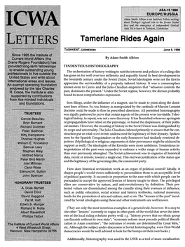 Tamerlane Rides Again