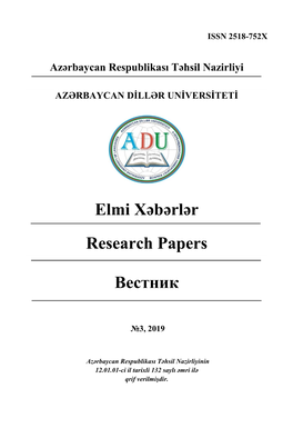 Elmi Xəbərlər Research Papers Вестник