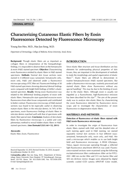 Characterizing Cutaneous Elastic Fibers by Eosin Fluorescence Detected by Fluorescence Microscopy