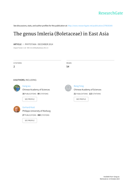 The Genus Imleria (Boletaceae) in East Asia