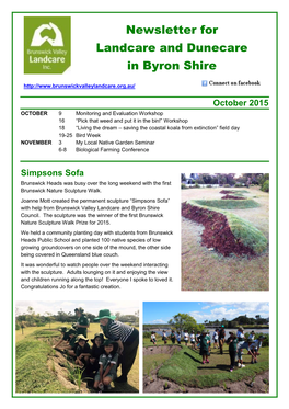 Newsletter for Landcare and Dunecare in Byron Shire