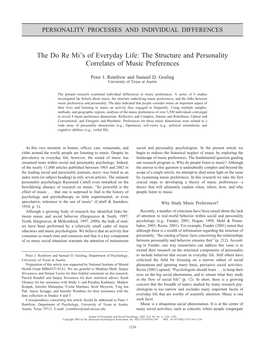 The Structure and Personality Correlates of Music Preferences