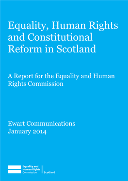 Equality, Human Rights and Constitutional Reform in Scotland