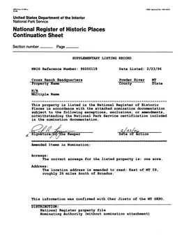 National Register of Historic Places Continuation Sheet