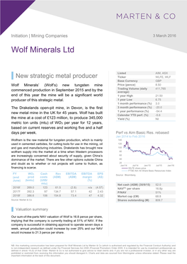 Wolf Minerals Ltd