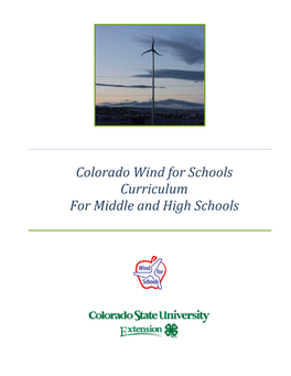 Colorado Wind for Schools Curriculum for Middle and High Schools