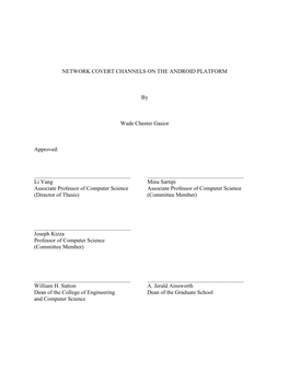 Network Covert Channels on the Android Platform