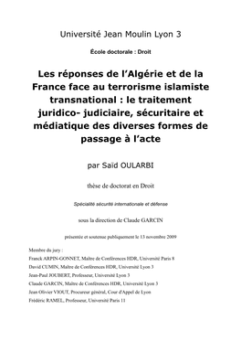 Des Attentats Terroristes Commis En Algérie Et En France : « Le Temps De La Terreur »