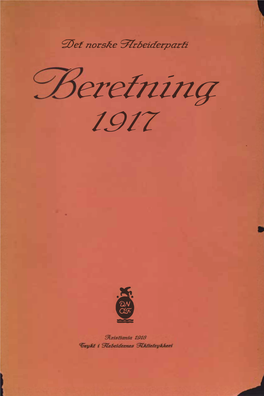Beretning 1917 Utarbeidet Ved Sekretæren