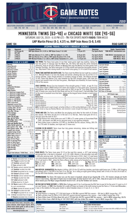 Twins Notes, 7-27 At