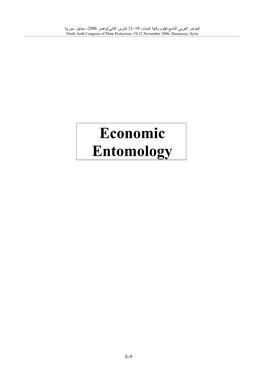 Economic Entomology