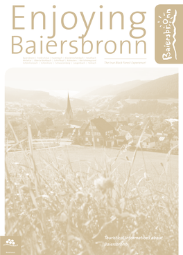 Touristical Informations About Baiersbronn Welcome to Baiersbronn