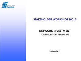 Network Investment for Regulatory Period Rp5