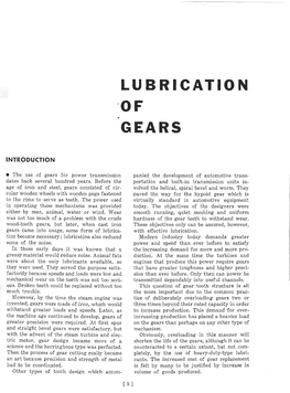 Lubrication Gears