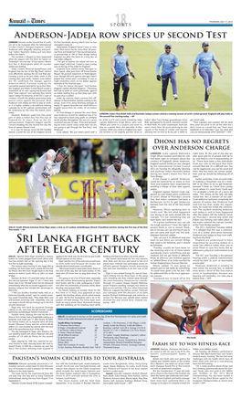 Sri Lanka Fight Back After Elgar Century