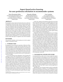 Aspect-Based Active Learning for User Preference Elicitation in Recommender Systems