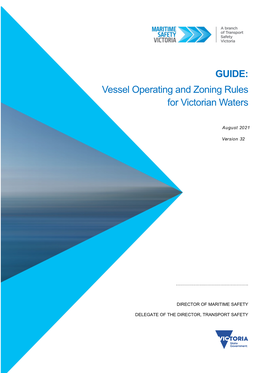 Vessel Operating and Zoning Rules for Victorian Waters
