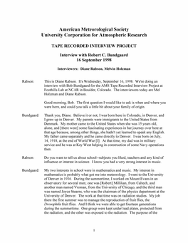 American Meteorological Society University Corporation for Atmospheric Research