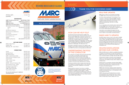 Riders Resource Guide Marc Thank You for Choosing Marc