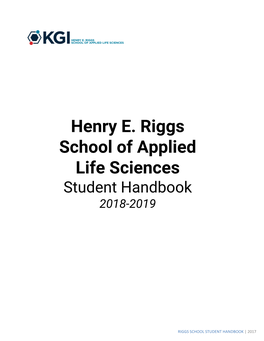 Riggs School Student Handbook | 2017 Riggs School | 2