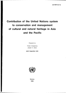 Contribution of the United Nations System to Conservation and Management of Cultural and Natural Heritage in Asia and the Pacific