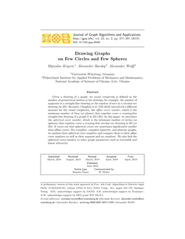 Drawing Graphs on Few Circles and Few Spheres Myroslav Kryven 1 Alexander Ravsky 2 Alexander Wolﬀ 1