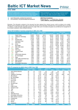 Baltic ICT Market News June, 2008