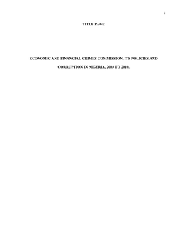 Title Page Economic and Financial Crimes Commission