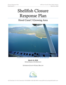Shellfish Closure Response Plan Hood Canal 3 Growing Area