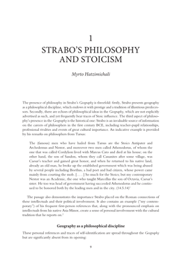 1 Strabo's Philosophy and Stoicism