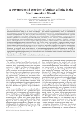 A Traversodontid Cynodont of African Affinity in the South American Triassic