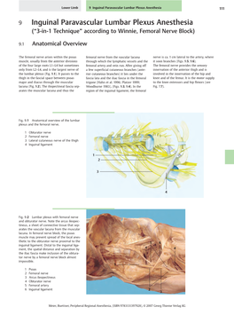 Meier, Buettner, Peripheral Regional Anesthesia, (ISBN 9783131397928), © 2007 Georg Thieme Verlag KG 112 9 Inguinal Paravascular Lumbar Plexus Anesthesia Lower Limb