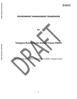 ENVIRONMENT MANAGEMENT FRAMEWORK for Telangana Rural Inclusive Growth Project