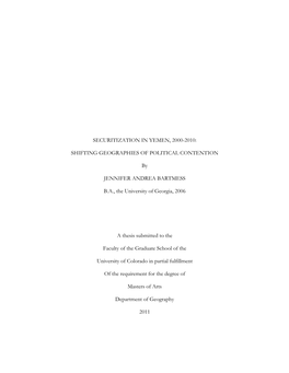 Securitization in Yemen, 2000-2010