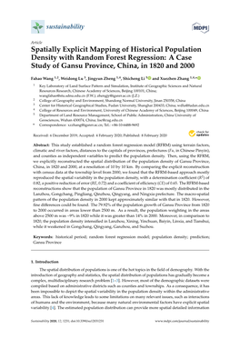 A Case Study of Gansu Province, China, in 1820 and 2000