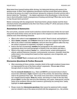 Annotations & Summaries Discussion Questions & Further Research