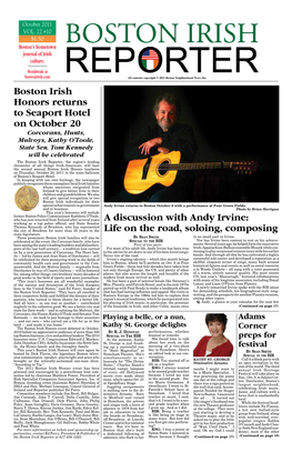 Boston Irish Honors Returns to Seaport Hotel on October 20 Corcorans, Hunts, Mulvoys, Kathy O’Toole, State Sen