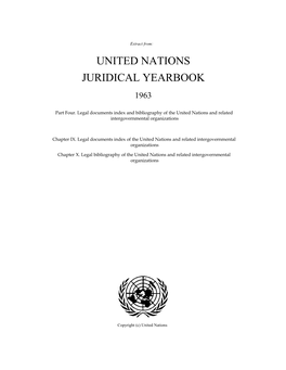 Part Four. Legal Documents Index and Bibliography of the United Nations and Related Intergovernmental Organizations