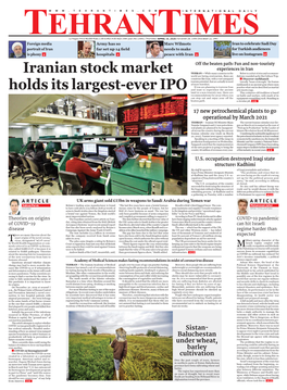 Iranian Stock Market Holds Its Largest-Ever