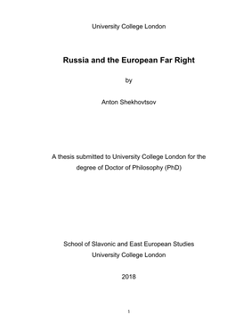 Russia and the European Far Right
